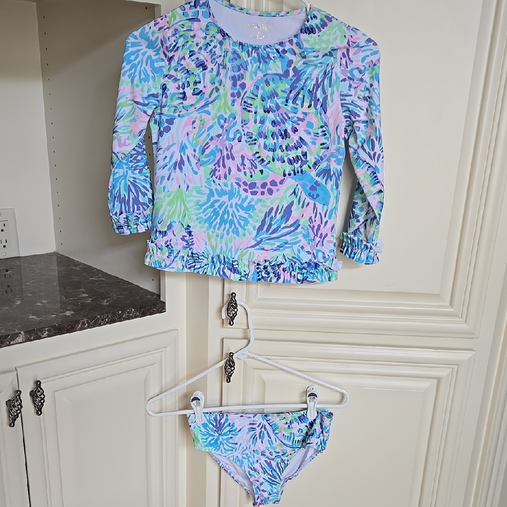 Lilly Pulitzer Kids Swim Rashguard - Blue and Purple